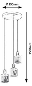 Rabalux - Lestenec na vrvici 3xE27/9W/230V