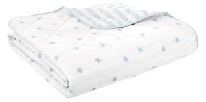 Belo/modro bombažno prešito otroško pregrinjalo 135x190 cm Mini Star & Stripes – Bianca