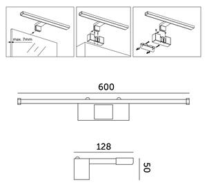 LED Kopalniška luč za osvetlitev ogledala LED/12W/230V 4000K IP44 60 cm