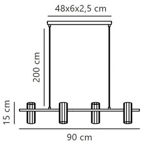 Nordlux - Lestenec na vrvici ALANIS 4xGU10/15W/230V črna