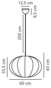 Nordlux - Lestenec na vrvici AERON 1xE27/40W/230V pr. 60 cm