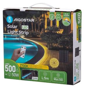 Aigostar - LED Zatemnitveni solarni trak LED/5W/3,2V 5 m 2700K IP65 + Daljinski upravljalnik