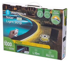 Aigostar - LED Zatemnitveni solarni trak LED/10W/3,2V 10 m 2700K IP65 + Daljinski upravljalnik