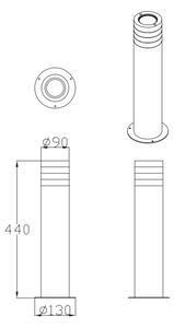 Zunanja svetilka RINO 1xE27/12W/230V IP54 44 cm črna