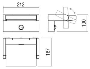 Redo 90588 -LED Zunanja svetilka s senzorjem FLIP LED/20W/230V 3000K IP54 rjava