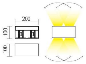 Redo 90305 - LED Zunanja stenska svetilka VARY 4xLED/5W/230V 4000K IP54 rjava