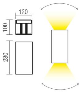 Redo90553-LED Zunanja stenska svetilka VARY 2xLED/10W/230V 3000K IP54 antracit