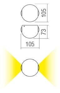 Redo 90498 -LED Zunanja stenska svetilka MILESTONE 2xLED/3W/230V IP54 antracit