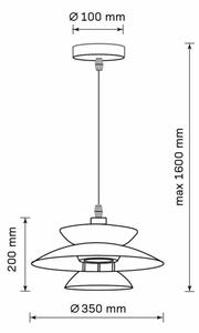 Lestenec na vrvici BERIT 1xE27/20W/230V črna