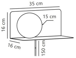 Nordlux - Stenska svetilka s polico LILIBETH 1xE14/25W/230V črna