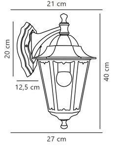 Nordlux - Zunanja stenska svetilka CARDIFF 1xE27/60W/230V IP44