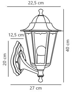 Nordlux - Zunanja stenska svetilka CARDIFF 1xE27/60W/230V IP44