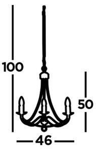 Searchlight 6343-3BK - Lestenec na verigi MAYPOLE 3xE14/60W/230V črna