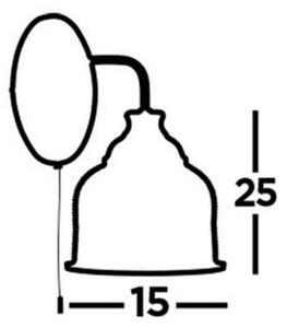 Searchlight 2671-1AB - Stenska svetilka BISTRO 1xE27/60W/230V medenina