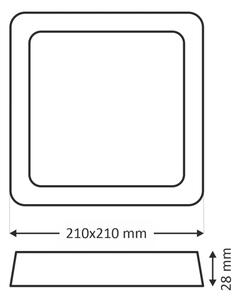 LED Stropna svetilka LED/18W/230V 2700K 21x21 cm bela