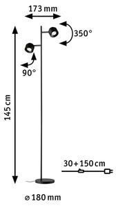 Paulmann 79775 - 2xLED/3W Zatemnitvena stoječa svetilka PURIK PANE 230V