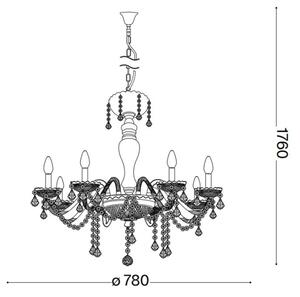 Ideal Lux - Kristalni lestenec na vrvici ROSE 8xE14/40W/230V