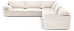 Bež žametna kotna sedežna garnitura Vanda – Mazzini Sofas