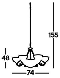 Searchlight 3778-8AB - Lestenec na verigi WINDSOR 8xE14/40W/230V krom