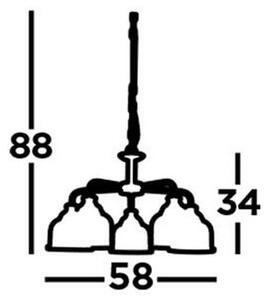 Searchlight 1685-5SS - Lestenec na verigi BISTRO 5xE27/60W/230V krom