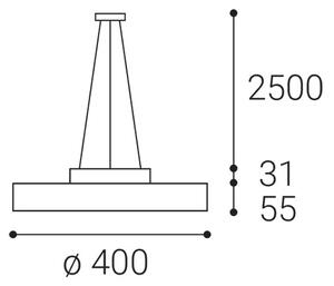 LED2 - LED Lestenec na vrvici ROTO LED/48W/230V 2700K/3300K/4000K IP40 bela pr. 40 cm