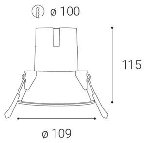 LED2-LED Kopalniška svetilka ZERO LED/10W/230V 3000K CRI 95 IP43 črna d.10,9cm