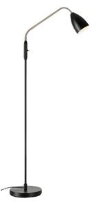 Črna LED zatemnitvena stoječa svetilka s kovinskim senčilom (višina 140 cm) Patro – Markslöjd