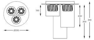 Zuma Line C0389-03F-F7AC - LED Lestenec GEM 3xLED/5W/230V medenina