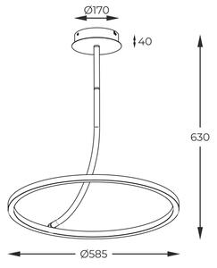 Zuma Line E82907-01 - LED Lestenec na drogu CORIT LED/30W/230V črna