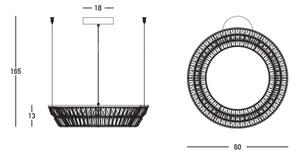 Zambelis 23046 - LED Kristalni lestenec na vrvici LED/38W/230V 3000K medenina