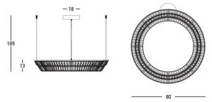 Zambelis 23048 - LED Kristalni lestenec na vrvici LED/55W/230V 3000K medenina