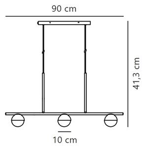 Nordlux - Lestenec na vrvici CONTINA 3xG9/5W/230V medenina