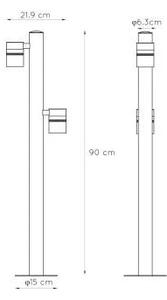 Lucide 14867/98/30 - LED zunanja svetilka ARNE-LED 2xGU10/5W/230V IP44