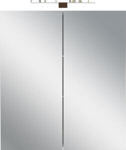 Kremno bela stenska kopalniška omarica z ogledalom 60x71 cm Arcena – Germania