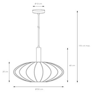 Lucide 03447/52/30 - Lestenec na vrvici CORINA 1xE27/40W/230V pr. 50 cm črna