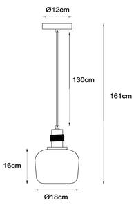 Lucide 45408/18/62 - Lestenec na vrvici ILONA 1xE27/40W/230V pr. 18 cm črna/bež