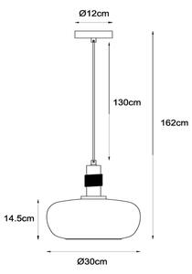 Lucide 45408/30/62 - Lestenec na vrvici ILONA 1xE27/40W/230V pr. 30 cm črna/bež