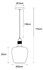 Lucide 45408/22/62 - Lestenec na vrvici ILONA 1xE27/40W/230V pr. 22 cm črna/bež