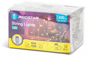 Aigostar - LED Zunanja božična veriga 300xLED/8 funkcij 3xAA 6x2m IP44 topla bela