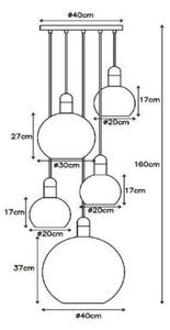 Lucide 34438/05/61 - Lestenec na vrvici JULIUS 5xE27/40W/230V