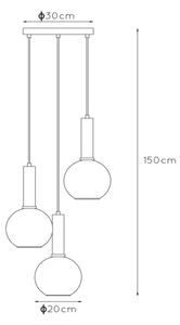 Lucide 45402/13/30 - Lestenec na vrvici MARIUS 3xE27/40W/230V črna