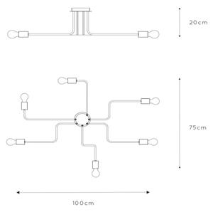 Lucide 21112/06/30 - Nadgradni lestenec LESTER 6xE27/40W/230V črna