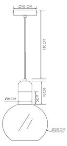 Lucide 34438/20/61 - Lestenec na vrvici JULIUS 1xE27/40W/230V pr. 20 cm