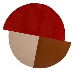 Opečnato oranžna ročno tkana volnena okrogla preproga ø 150 cm Mia Segment – Flair Rugs