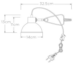 Lucide 45987/01/33 - Svetilka s sponko MOYS 1xE27/40W/230V zelena