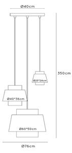 Lucide 21435/13/38 - Lestenec na vrvici TRIBUTE 3xE27/40W/230V krem barva