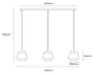 Lucide 21435/03/38 - Lestenec na vrvici TRIBUTE 3xE27/40W/230V krem barva