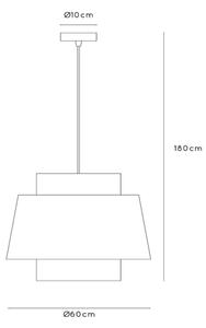 Lucide 21435/60/38 - Lestenec na vrvici TRIBUTE 1xE27/40W/230V krem barva