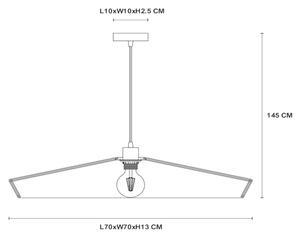 Lucide 10413/70/72 - Lestenec na vrvici YUNKAI 1xE27/60W/230V pr. 70 cm rjava