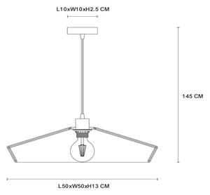 Lucide 10413/50/72 - Lestenec na vrvici YUNKAI 1xE27/60W/230V pr. 50 cm rjava